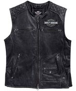 Harley Davidson Men&#39;s Genuine Leather Black Biker Vest Leather Jacket Mo... - £62.95 GBP+