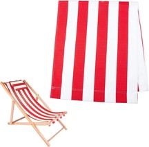 Beach Sling Chair Replacement Canvas, Red And White Stripes Casual, Ahandmaker. - £23.63 GBP