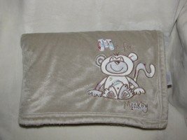 Koala Baby M is for Monkey Baby Boy Brown Tan Beige Sherpa Blanket 2010 - £54.74 GBP