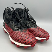 Under Armour #3021202-003 Hammer Jr Mid RM Football Cleats Size 4.5Y Red Black - £15.79 GBP
