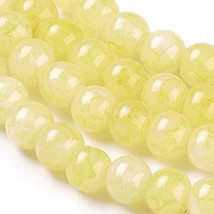 Z   Baking Painted round Glass Beads  lot of 5 strands 4mm Yellow 31 in ... - $9.49