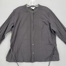 Old Navy Women Shirt Size XL Black Preppy Pintuck Pleats Tie Back Button Up Top - £9.34 GBP