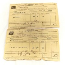 1911 Burlington Route Railroad freight bill Lot Of 2 Bostwick Nebraska  - £9.63 GBP