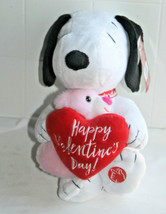 Dan Dee Peanuts Be my Valentine SNOOPY RED HEART10&quot; MUSICAL Theme  Plush... - £26.37 GBP