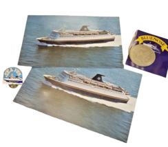 Vtg 1988 LOT Souvenir BLUENOSE Nova Scotia Canada Post Card Coin Pin Boat Fish - £11.43 GBP