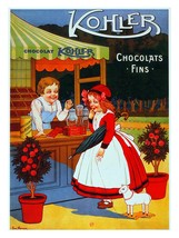 3009.Chocolate French POSTER.Candy shop.Art Nouveau lovely.Room decoration - £13.75 GBP+