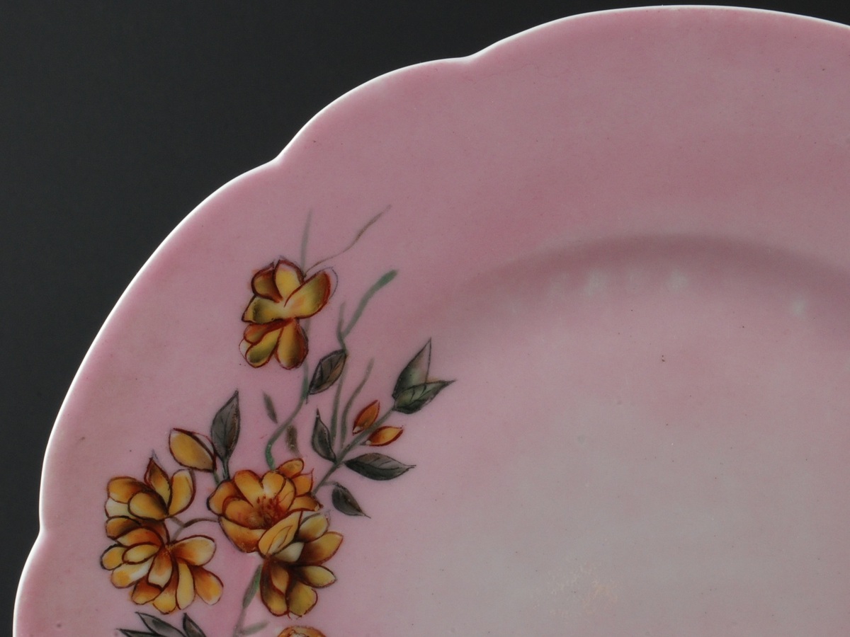 1889 Antique Haviland Limoges H&Co/L Pink Plate Signed NGF Handpainted Item image 2