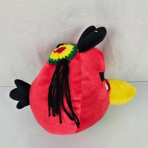 RARE Bootleg Jamaican Jamaica Rasta Red Angry Birds Stuffed Plush w Dreadlocks - £23.87 GBP
