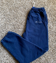 Champion Sweatpants Mens Small Blue Sweats Pants Casual elastic waist ankles - £14.22 GBP