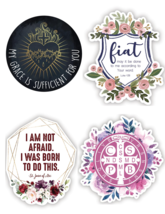 Set of 4 Catholic Christian Women&#39;s Magnets St. Benedict Fiat Joan of Arc - £7.71 GBP