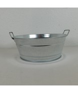 Lot of 2 Small Galvanized Metal Tub 8 inch diameter 3 inch deep Herb Pla... - $19.35