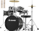 Kid Drum Sets-Donner 5-Piece For Beginners, 14 Inch Full Size, Metallic ... - £204.58 GBP