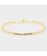 Gold Black HAKUNA MATATA Hook Style Fashion Bracelet Metal Jewelry Lion ... - £16.35 GBP
