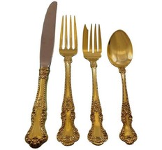 Cambridge by Gorham Sterling Silver Flatware Service 12 Set Vermeil 48 Pieces - £2,838.62 GBP