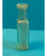 Old Vtg Collectible Upham&#39;s Hairgloss 3&quot; Mint Green Tinted Bottle No 2 - £31.46 GBP