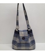 Earth Squared - Ava Shoulder Bag Tweed Wool Blue Gray Flap Purse Double ... - £38.85 GBP