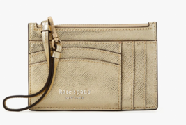 Kate Spade Spencer Metallic card Case holder wristlet Key Fob ~NWT~ Gold - €56,30 EUR