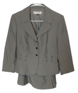 Tahari Arthur S Levine Gray Stripe Blazer &amp; Semi Pleated Skirt Suit Size... - $49.83 CAD
