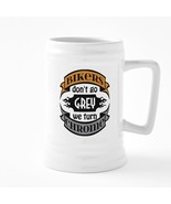Bikers Don&#39;t Go Grey We Turn Chrome Beer Stein - $88.85 CAD