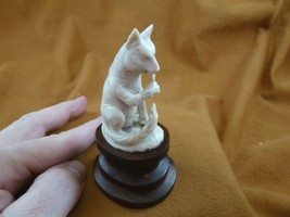 wolf-28) white Wolf sitting wolves shed ANTLER figurine Bali detailed ca... - £38.33 GBP