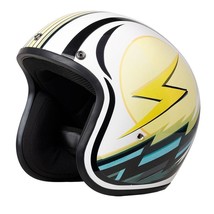 Daytona CRUISER 3/4 Shell W/ Lightning Biker White DOT Motorcycle Helmet DC6-LT - £89.14 GBP