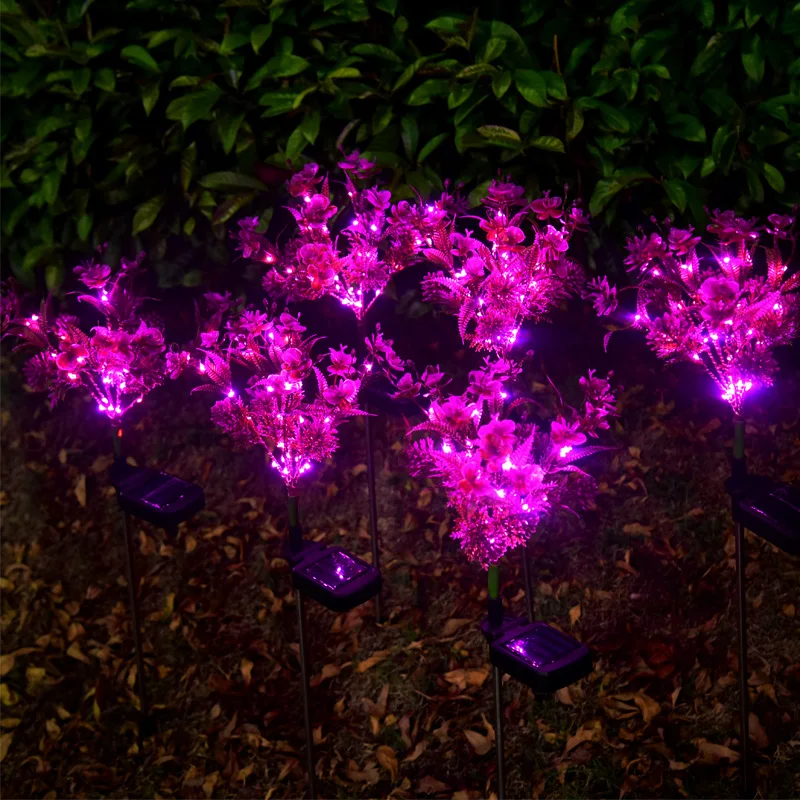 2 pcs 7 Flowers 28led Solar Garden Lamp Outdoor  Phalaenopsis  Lawn Lamp Solar L - £105.46 GBP