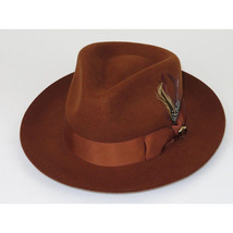 Bruno Capelo Hat Australian Wool Fedora Teardrop Crown Fabio FB222 Brandy image 4