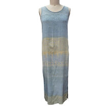 80s VTG Chico's Design  Rayon Sleeveless Maxi Dress Green/Blue Ombre  1( S) - $34.95