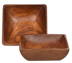 Handcrafted Solid Wooden Multipurpose Serving Bowl for Breakfast Snacks Soup Ser - £33.15 GBP