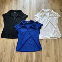 Nike Golf Lot of 3 Dri-Fit Polos Size Large Blue White Black Pickleball ... - $34.64