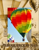 Albuquerque with Balloons Laser Engraved Wood Picture Frame Portrait (4 x 6) - £22.42 GBP