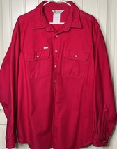 Carhartt Chamois Flannel Shirt Men&#39;s Medium Red Rugged Wear Collared But... - $39.64