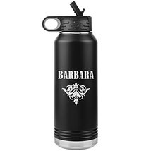 Barbara v01 - 32oz Insulated Water Bottle - Black - £33.57 GBP