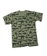 Olive Drab Guns &amp; Rifles Tee 2nd Amendment Rights Vintage Short Sleeve T... - €18,41 EUR+