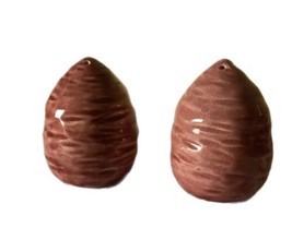 Vintage Wasp Nest Salt And Pepper Shaker Set Pink Cork Bottom Beehive Rose - $16.00