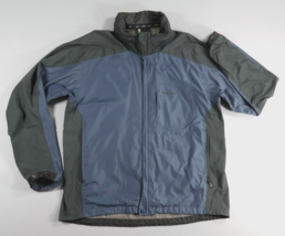 Marmot Blue Gray Full Zip Wind Rain Jacket Sealed Seams Hood in Collar M... - £39.08 GBP