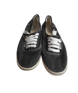 Vans Unisex Lace Up Low-Top Black Canvas Casual Sneaker Mens 6 Womans 7.5 - $13.59