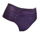 Básico Púrpura Oscuro Bikini Natación Fondo Alto Talle Fruncido Espalda ... - $11.83