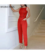 2025 jumpsuit sleeveless wide romper womens button women&#39;s women size be... - $17.99
