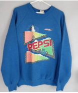 Vintage 80&#39;s Pepsi Snowboarding Skiing Blue Colorful Sweatshirt Size XL - $49.49
