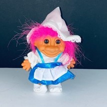 Russ Troll Doll Pink Hair Blue White Dress Hat Pretend Play Toy Figure - $17.09