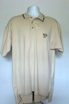 Hard Rock Cafe Destin Classic Polo Mens XL Tan Embroidered Cotton Poly B... - $26.68