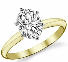 2.25CT Forever One Oval Moissanite Solitaire Ring 14K Two Tone Gold - £875.39 GBP