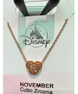 Disney Parks CZ Mickey Mouse Faux Topaz November Birthstone Necklace Gol... - $47.70 CAD