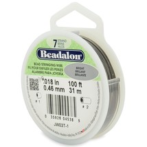 Beadalon 7 Strand Stainless Steel Bead Stringing Wire.018 in / 0.46 mm, Bright,  - £16.65 GBP