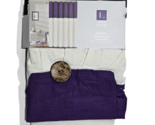 Lush Décor Modern Shower Curtain Cotton Blend Linen Button 72x72in Purpl... - $32.99