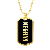 Meghan v02-18k Gold Finished Luxury Dog Tag Necklace Personalized Name - £39.83 GBP