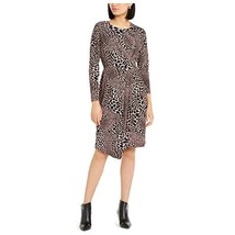 MSRP $90 Alfani Womens Animal Print Faux Wrap Wear to Work Dress Pink Si... - $12.67