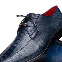 Merida Caiman and Lizard Dress Derby's Tasseled Laces Shoes Navy image 3