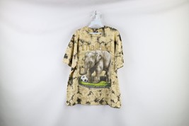 Vtg Streetwear Mens Large Spell Out Acid Wash Thailand Elephant Soccer T-Shirt - £27.36 GBP